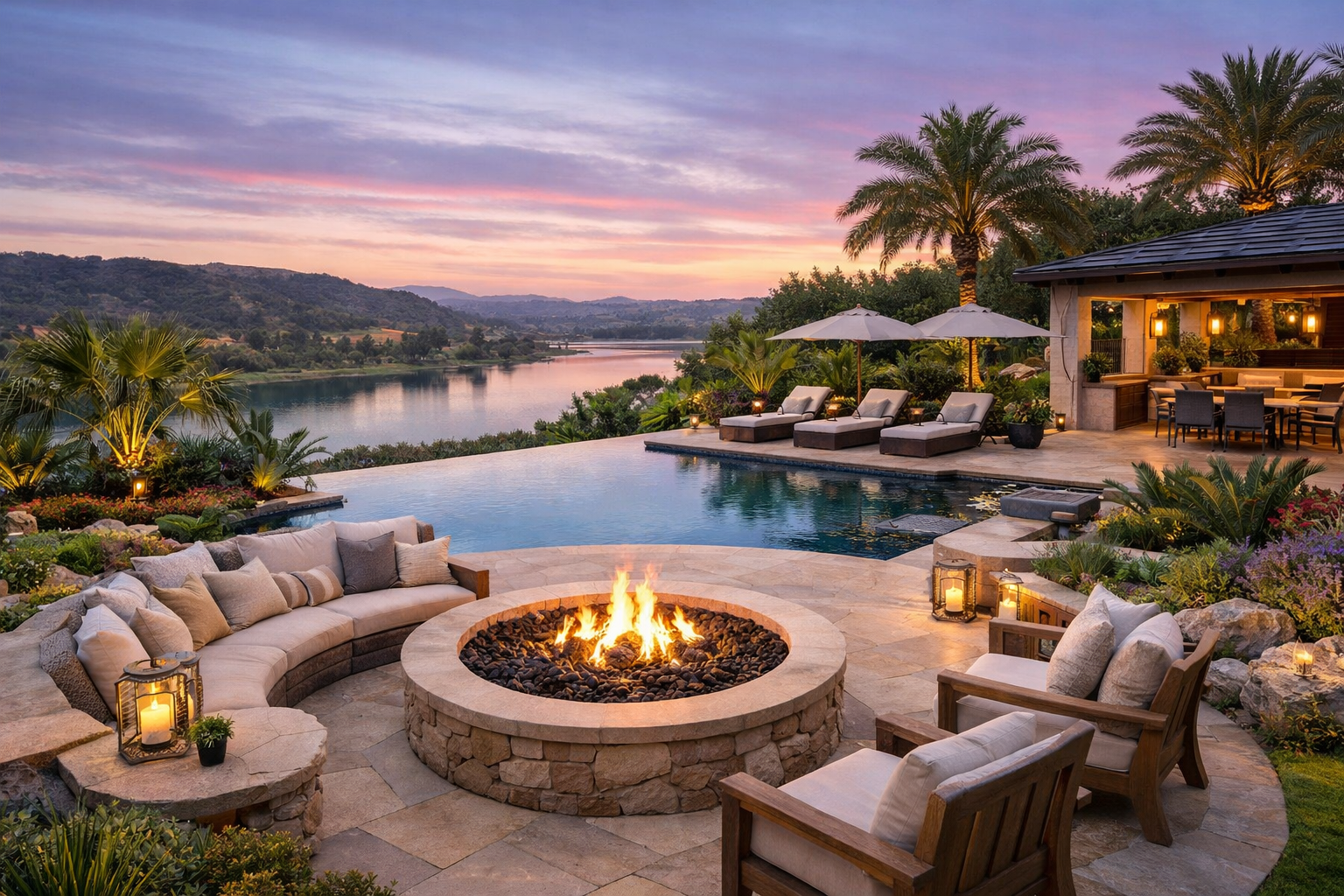 Luxury Patio with Infinity Pool and Fire Pit-1
